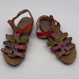 L'Artiste Gipsy Spring Step Leather Colorful Strappy Sandals Women Size 37